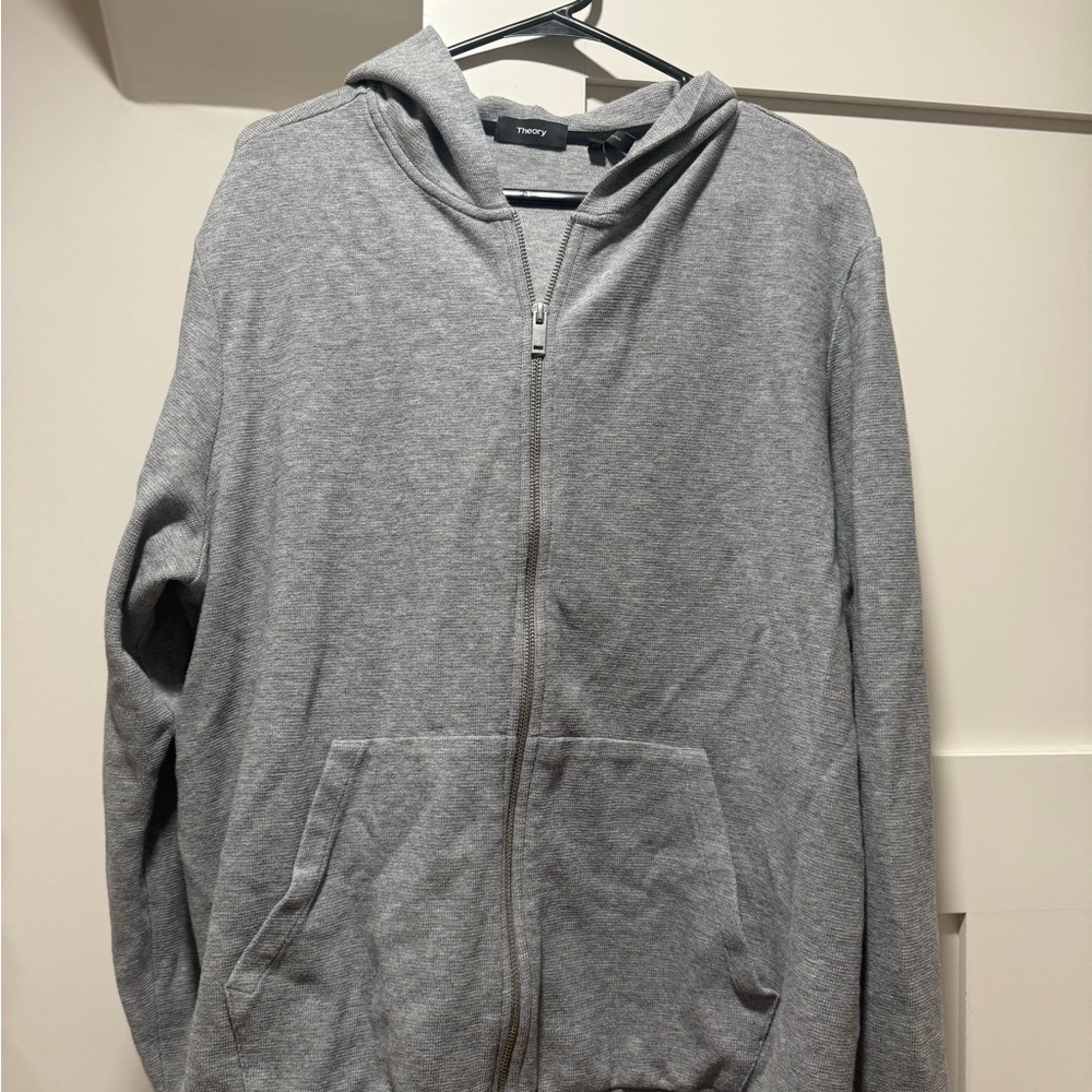 Theory Men's Zip-Up Gray Sweater